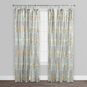 Boho print sheer curtains, 2 panels
